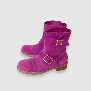 Jimmy Choo Suede Boots Shoes Pink size 38.5 9